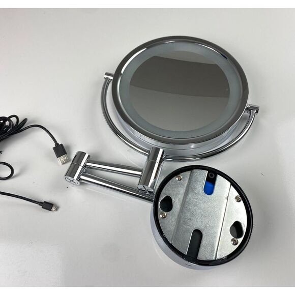 Sharper Image Wall Mounted Lighted Sensor Two Sided Makeup Mirror Chrome Finish - Picture 8 of 10